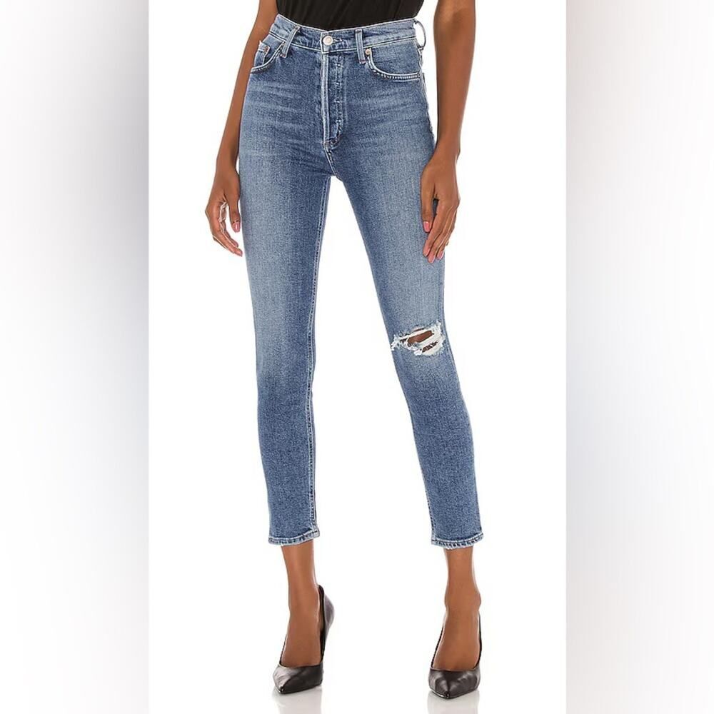 AGOLDE Women's Jeans Nico High Rise Slim Ankle Blue Jeans - Size: 28